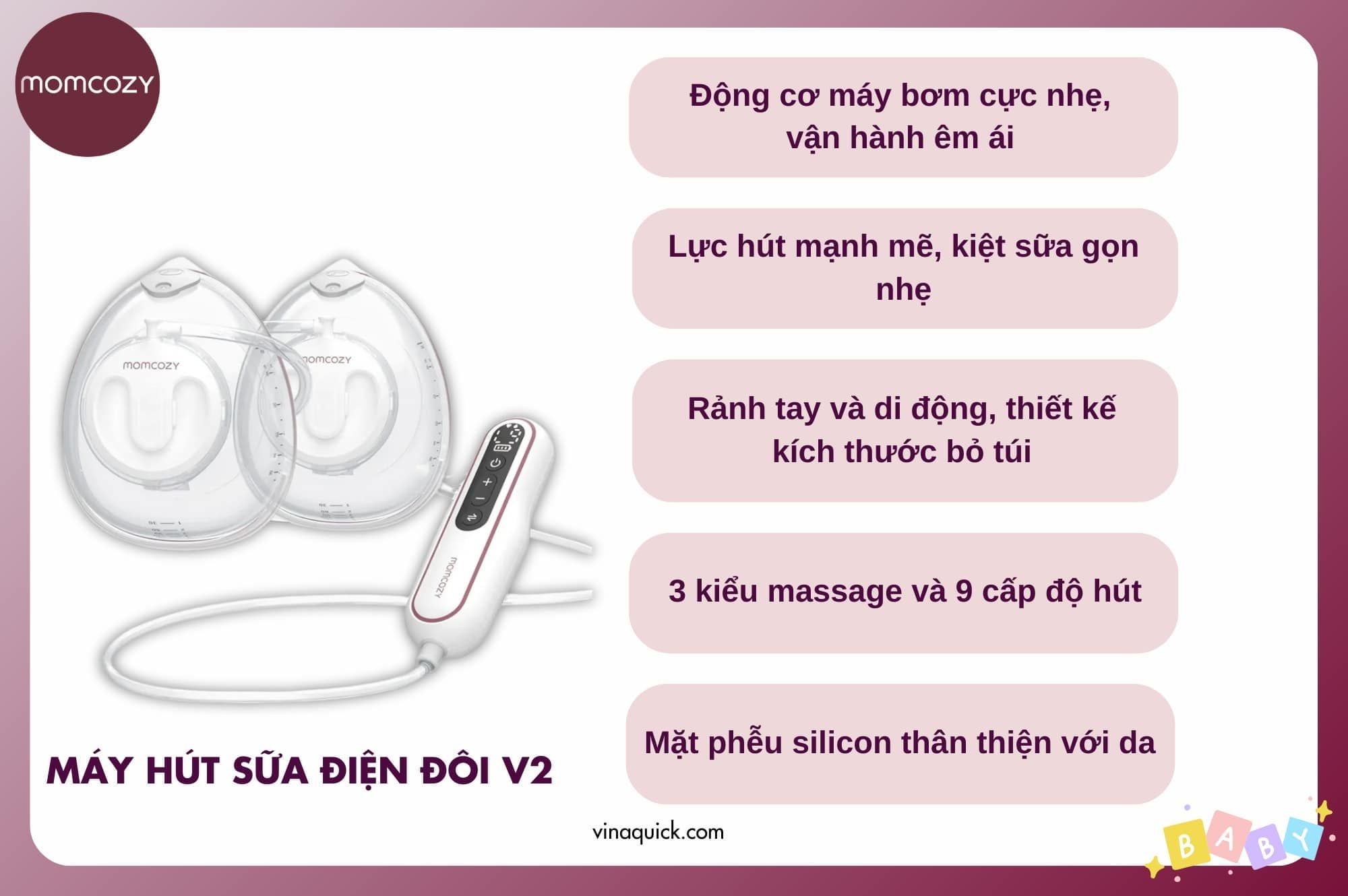  Máy Hút Sữa Rảnh Tay Momcozy V2 