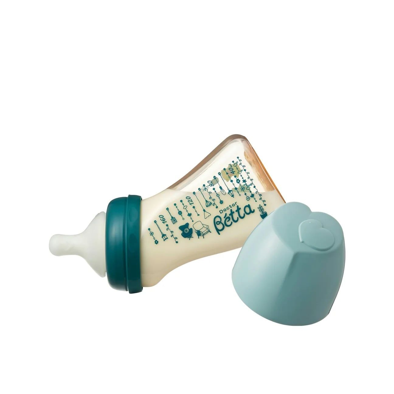  Bình Sữa Betta PPSU Họa Tiết Brain Happy Time! Cổ Rộng 160ml 