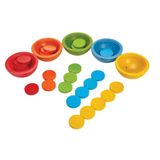  Đồ Chơi Gỗ PlanToys Cốc Phân Màu Sort & Count Cups Cho Bé 18M+ 