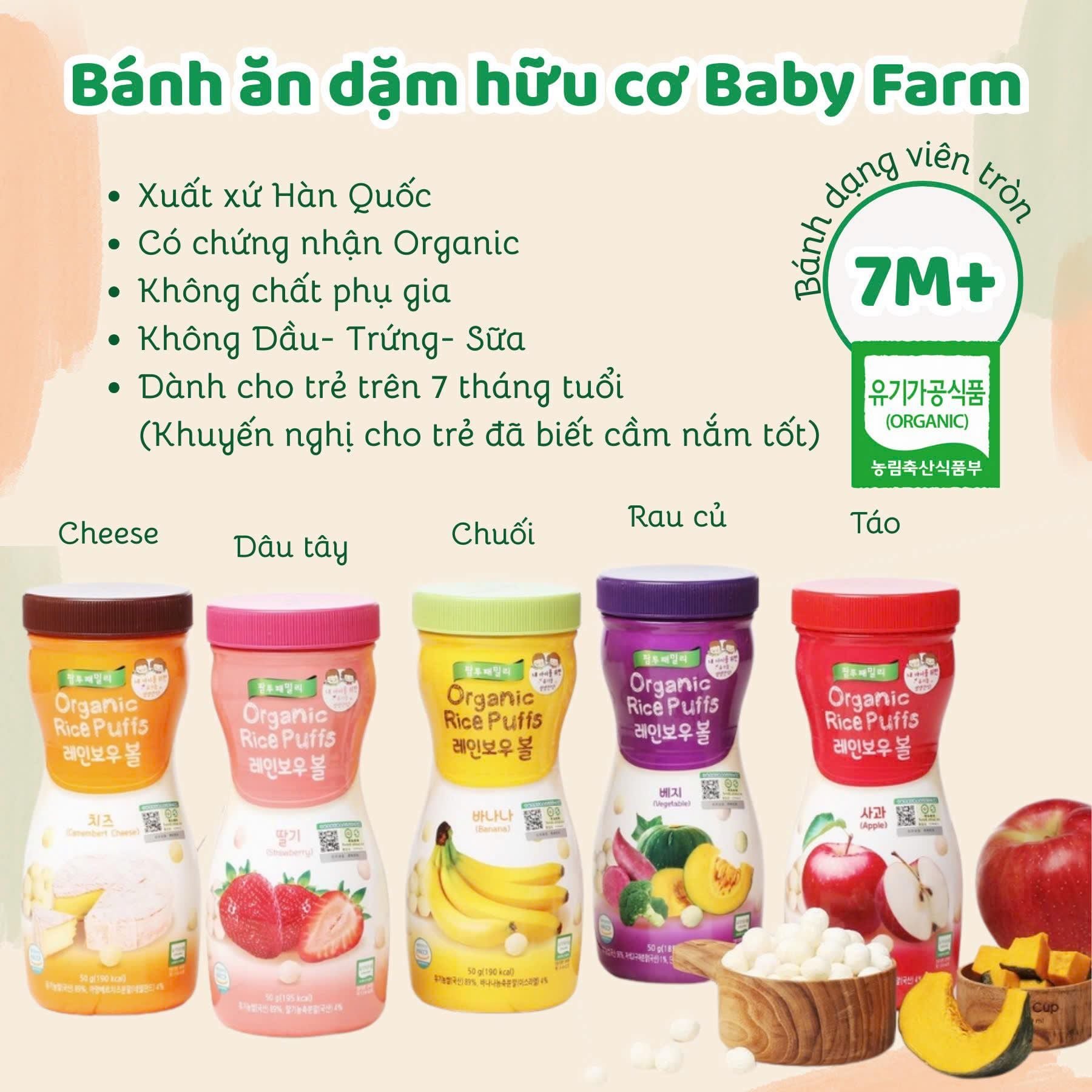  Bánh Bỏng Gạo Tròn Hữu Cơ Fram To Baby 50g 