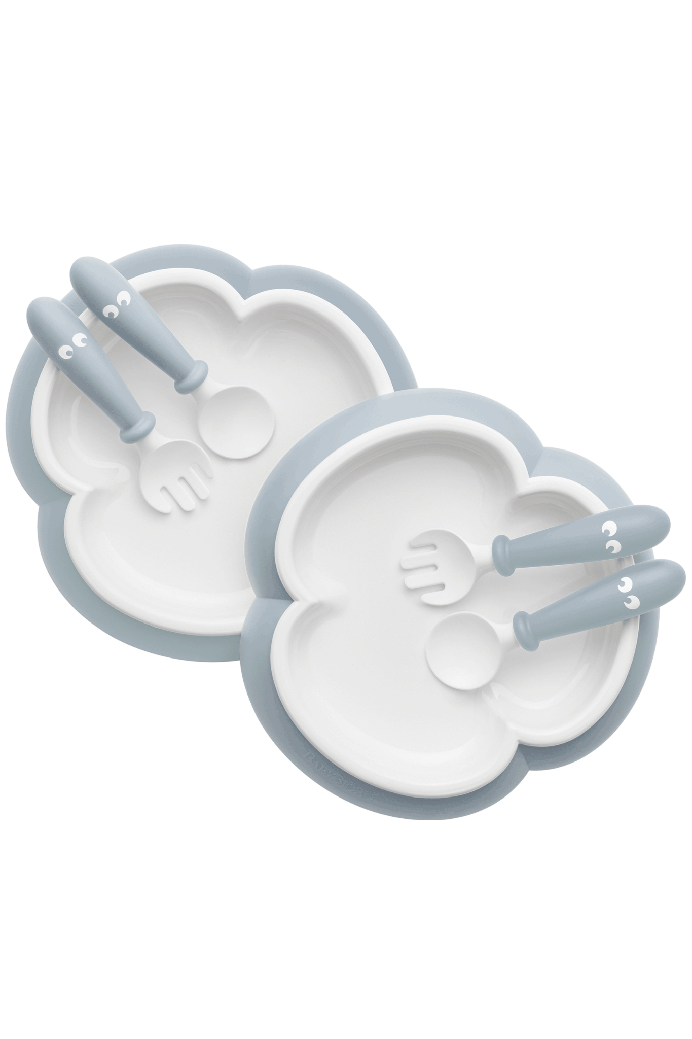  Set 2 Bộ Đĩa, Thìa, Dĩa Ăn Dặm Baby Bjorn - Màu Powder Blue 