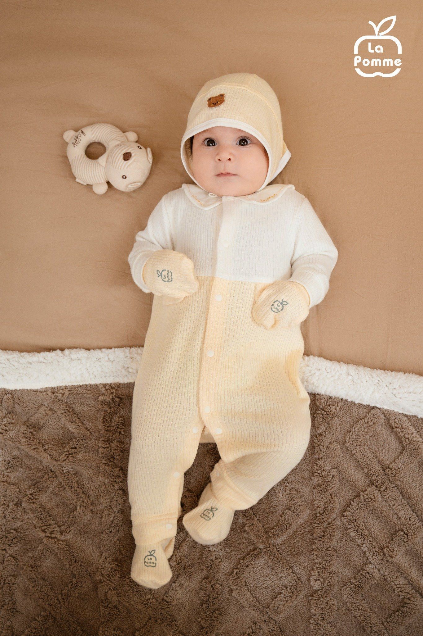  Body Dài Tay La Pomme Dệt Vân Chìm - Màu Vàng 