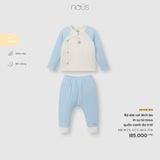  Bộ dài cài lệch áo in sư tử Nous quần xanh da trời 