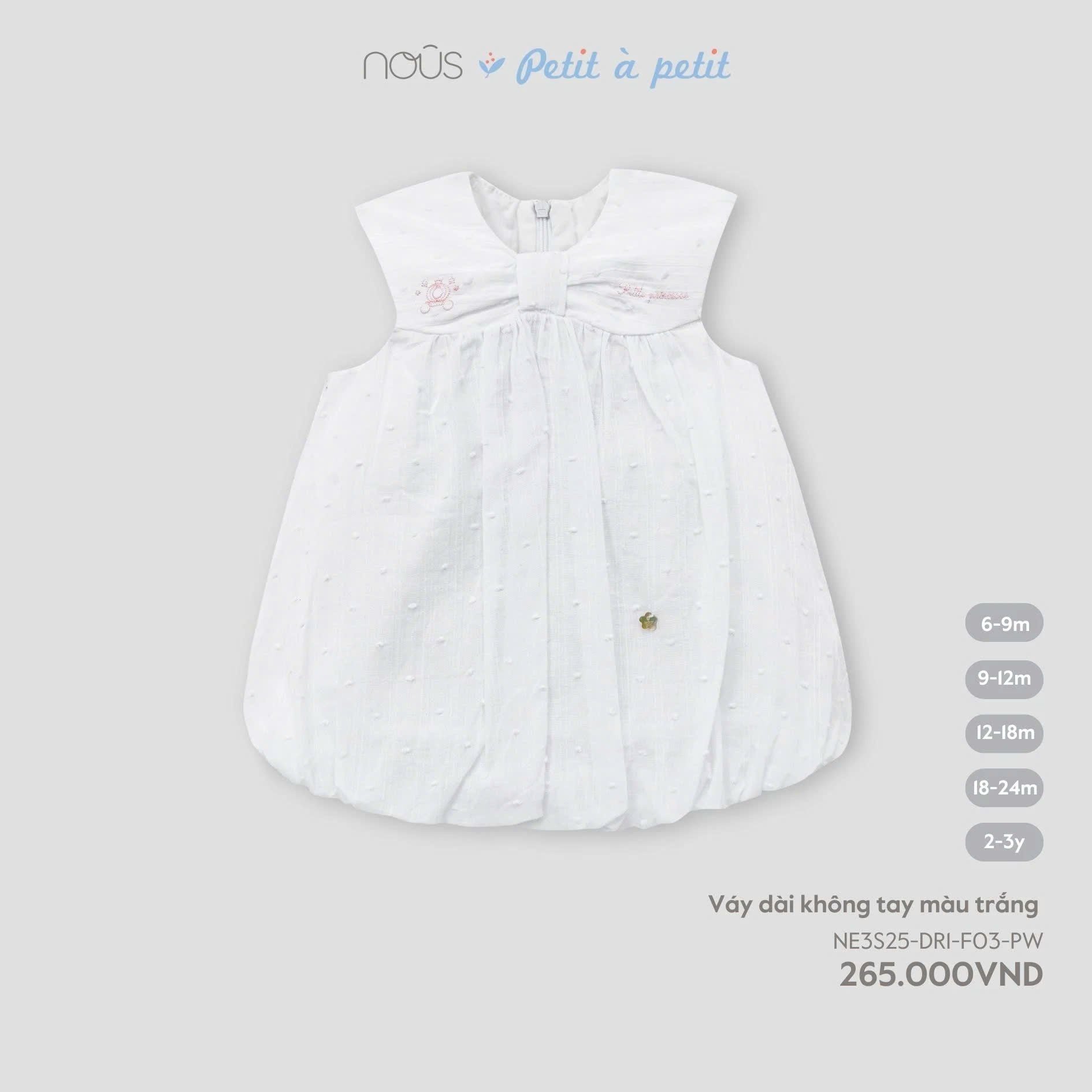  Váy dài không tay màu trắng Nous 