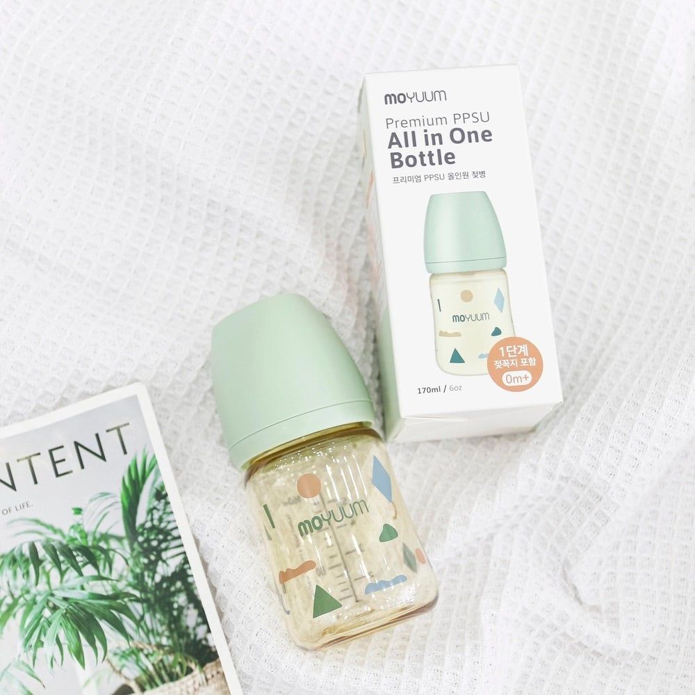  Bình Sữa PPSU Cổ Rộng Moyuum Mây Xanh 