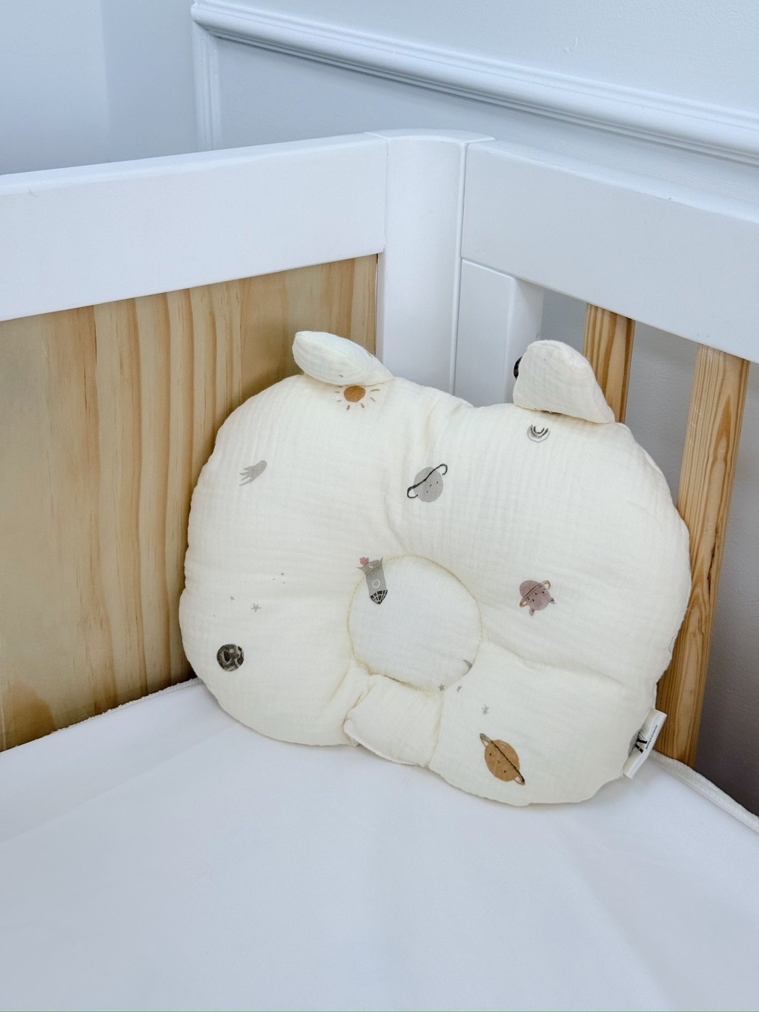  (A) Gối Chống Bẹp Đầu Tai Gấu Cho Bé Từ Sơ Sinh HV Bedding 