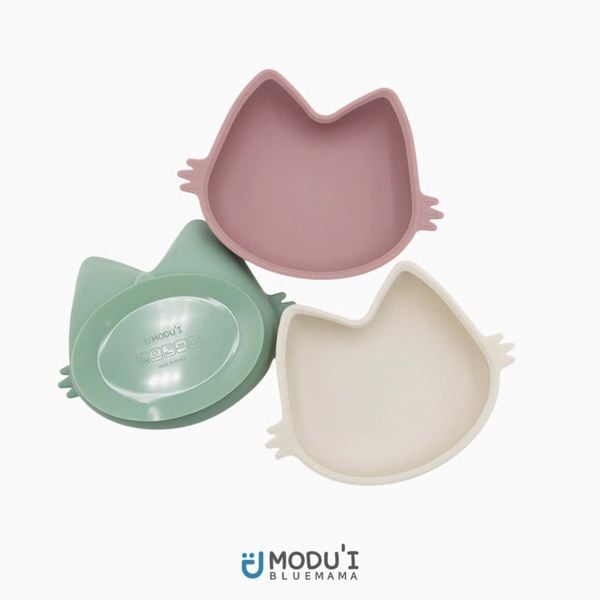  Bát Ăn Dặm Silicone Mèo Moa Đế Hít Modui 