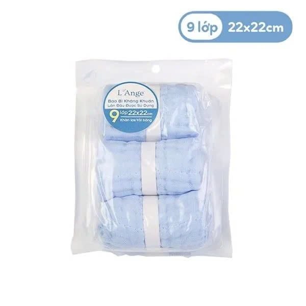  Khăn nhỏ vải bông 9 lớp L'ange 22 x 22 cm (Set 3 cái) 