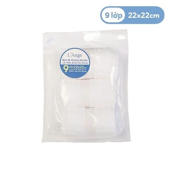  Khăn nhỏ vải bông 9 lớp L'ange 22 x 22 cm (Set 3 cái) 
