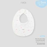  Yếm tròn Nous màu trắng in hoạ tiết quả đào 