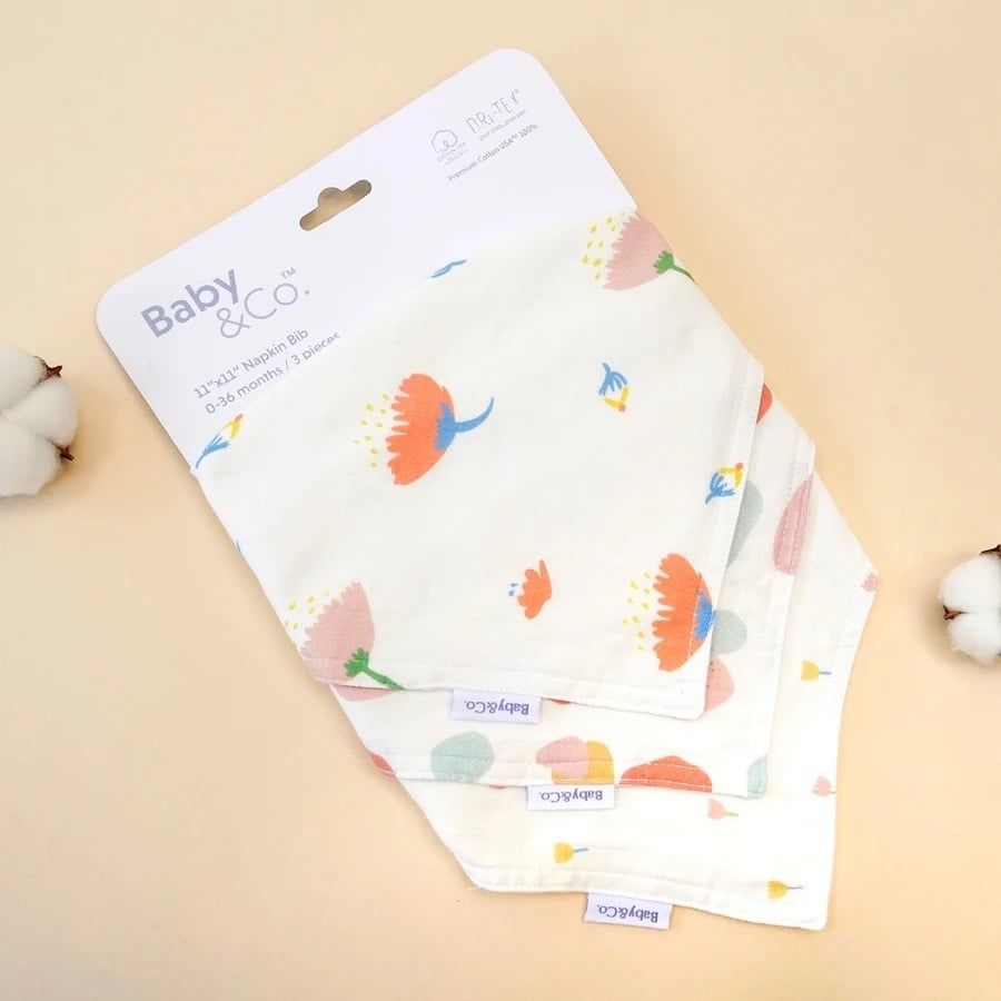  Set 3 Yếm Vải Baby&Co. Cho Bé (28x28 cm) 