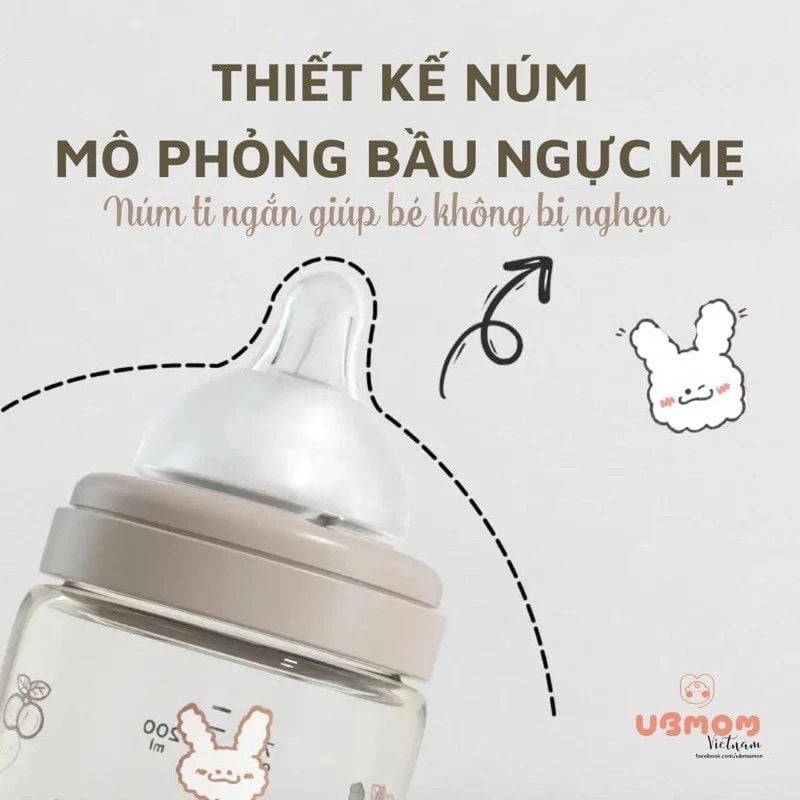  Set 2 Núm Ti Thay Thế Bình Sữa UBmom 
