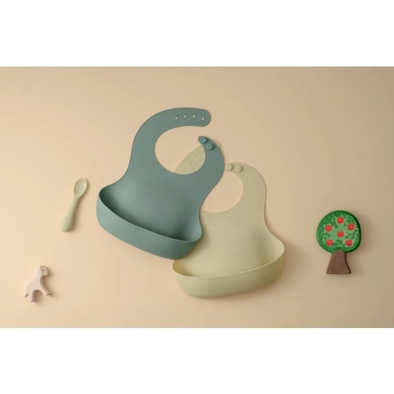  Yếm Ăn Dặm Màu Trơn Silicone Modui Cho Bé Từ 6M+ 