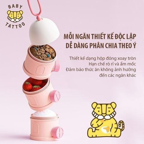  Hộp Chia Bột Sữa - Thức Ăn Nhiều Ngăn Baby Tattoo 