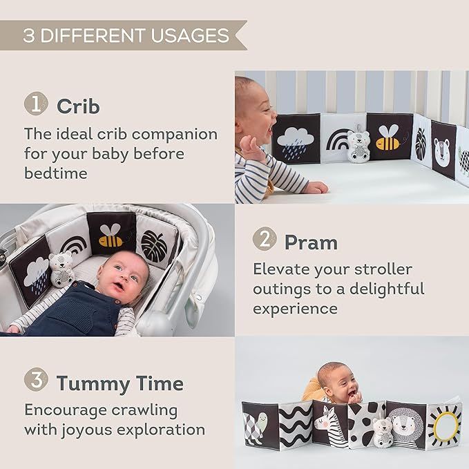  Sách Vải Đen Trắng Taf Toys Savannah Black & White Book 