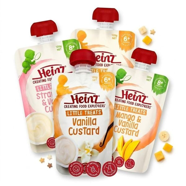  Váng Sữa Dạng Túi Custard Heinz Cho Bé Từ 6M+ (120g) 