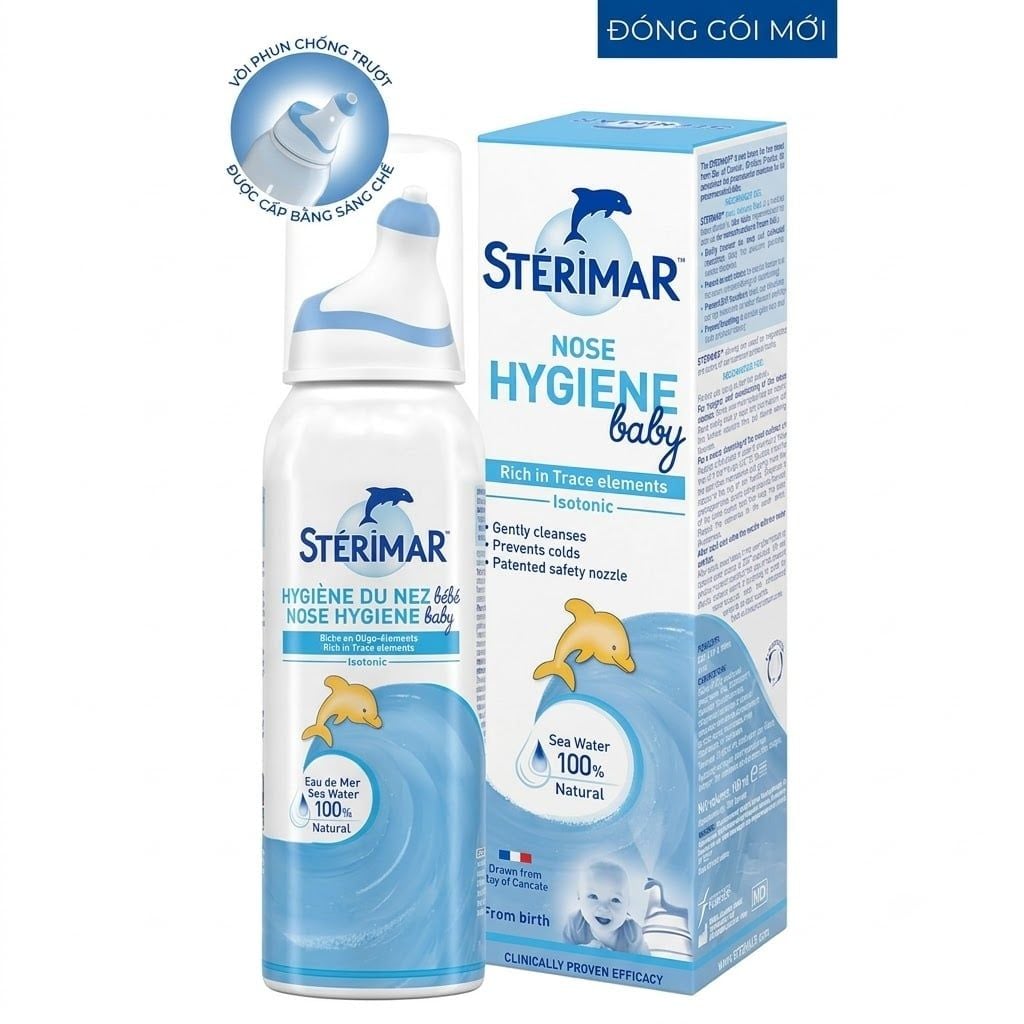  Xịt mũi cá heo vàng Stérimar Nose Hygiene Baby (100ml) 