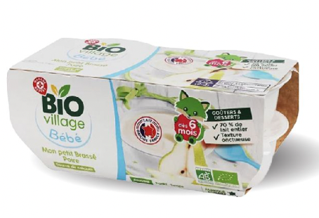  Sữa chua hữu cơ Bio Village Bébé của Pháp cho bé từ 6M vị Lê 