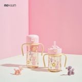  Bình tập uống Moyuum PPSU nắp bật - Họa tiết Rolly Pop màu hồng 