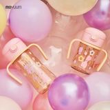  Bình tập uống Moyuum PPSU nắp bật - Họa tiết Rolly Pop màu hồng 
