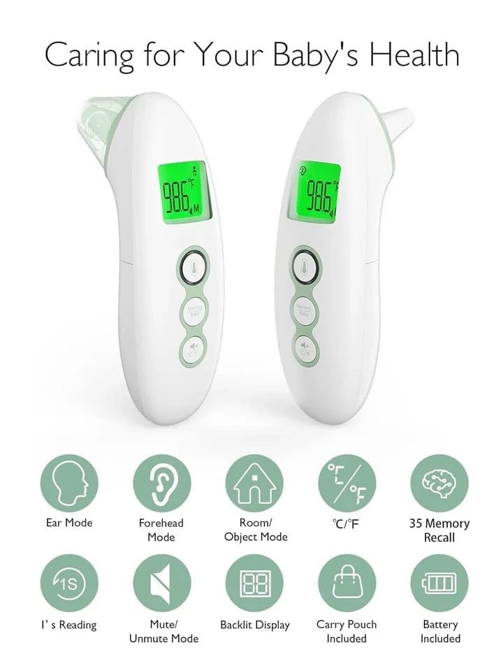  Nhiệt Kế Hồng Ngoại Momcozy Non-Contact Forehead & Ear Thermometer 