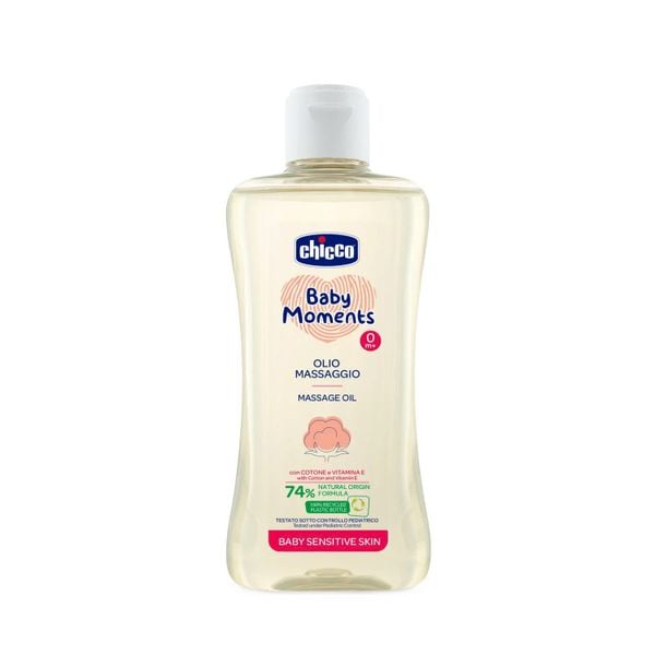  Dầu massage chiết xuất Hạt bông Chicco 0M+ 200ml 