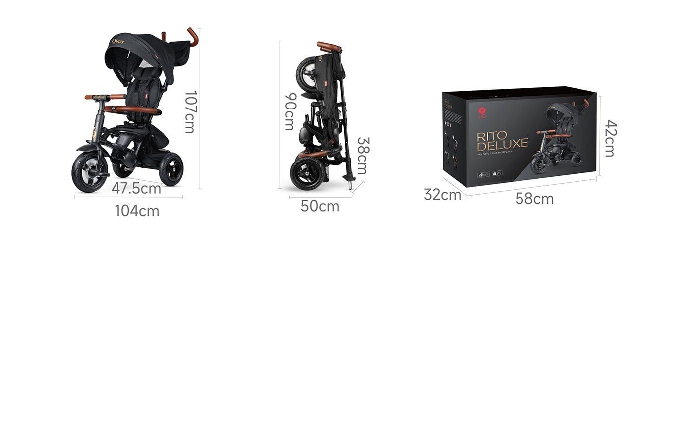  Xe đẩy 3 bánh Qplay Rito Deluxe 