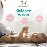  Khăn ướt diệt khuẩn Bzu Bzu Antibacterial Baby Wipes (Xanh Lá)- 30 Tờ 