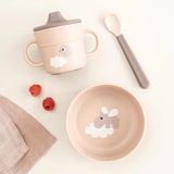  Bộ Ăn Dặm 3 Món Done By Deer Happy Clouds Có Đế Chống Trượt - Màu Powder 