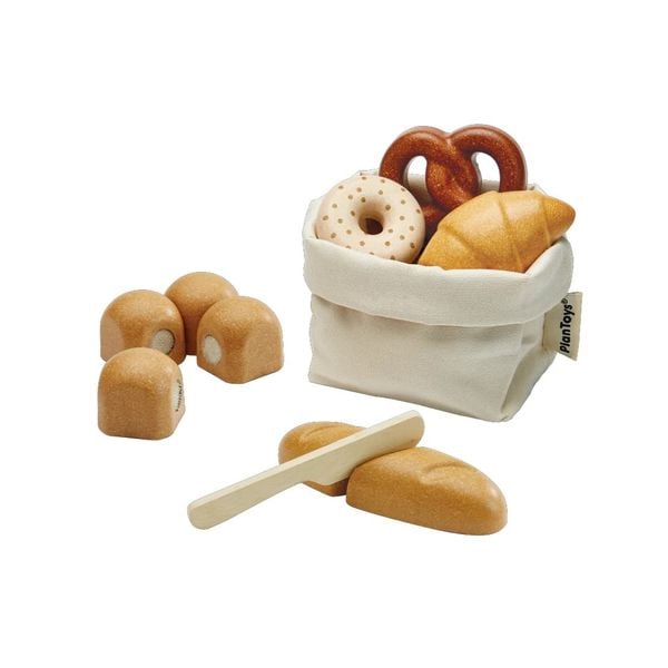  Đồ Chơi Gỗ PlanToys Cắt Bánh Mì Bread Set Cho Bé 2Y+ 