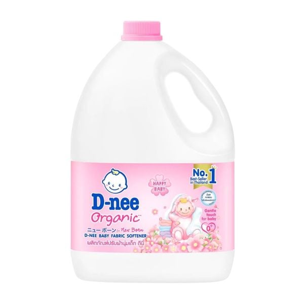  Nước Xả Mềm Quần Áo Em Bé Dnee Hồng - Happy Baby 2.8L 