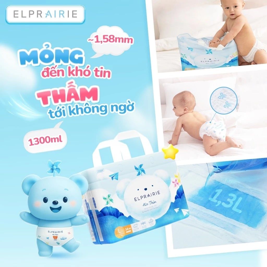  Tã/Bỉm Quần Elprairie Air Thin Nội Địa Hàn 
