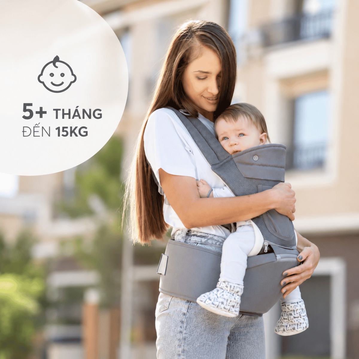  Địu em bé KikkaBoo 3 trong 1 Chloe 
