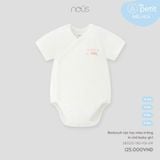  Bodysuit cộc tay Nous màu trắng in chữ baby girl 