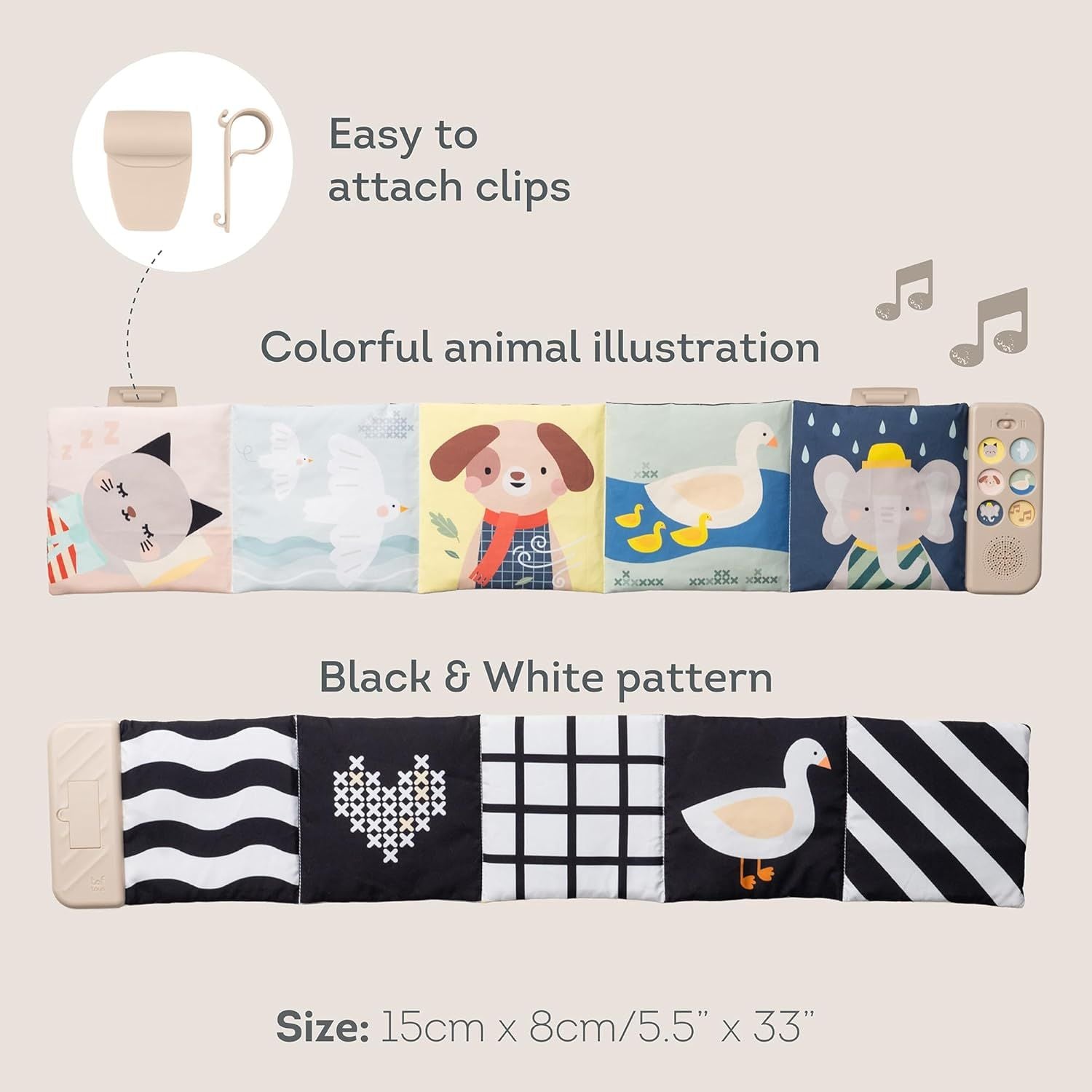  Sách Vải Treo Có Âm Thanh Taf Toys Soothing Sounds Book 