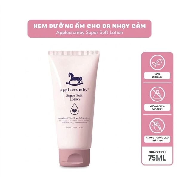  Kem dưỡng ẩm làm dịu cho da nhạy cảm Applecrumby Super Soft Lotion (75ml) 