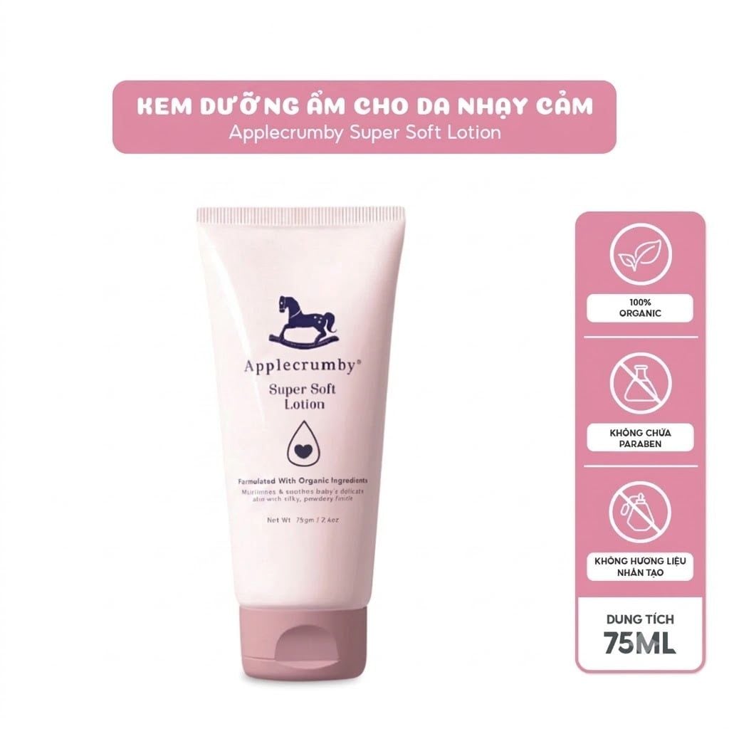  Kem dưỡng ẩm làm dịu cho da nhạy cảm Applecrumby Super Soft Lotion (75ml) 