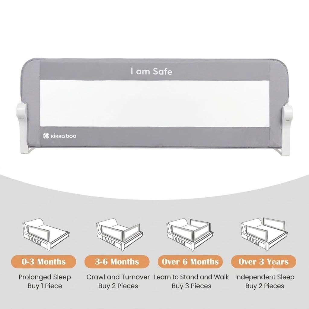  Thanh chắn giường KikkaBoo cho bé I Am Safe (120cm) 