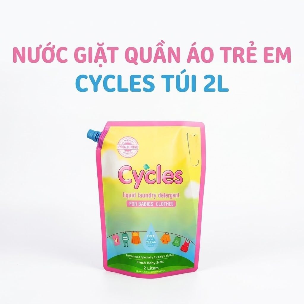  Nước Giặt Quần Áo Trẻ Em Cycles Dạng Túi 