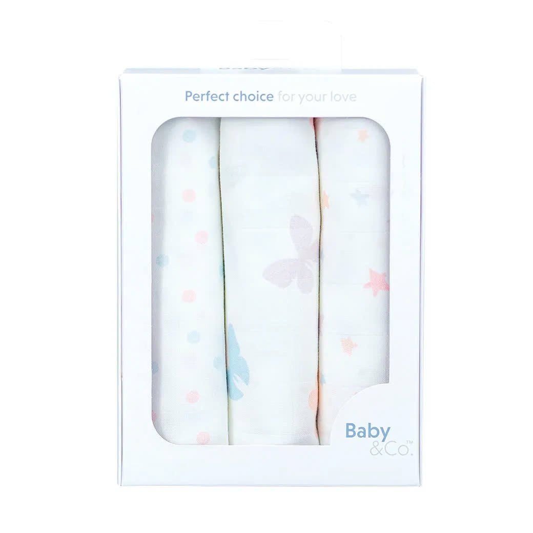  Set 3 Khăn Đa Năng Nursing Cloth cho bé Baby&Co. ( 76x76 cm) 