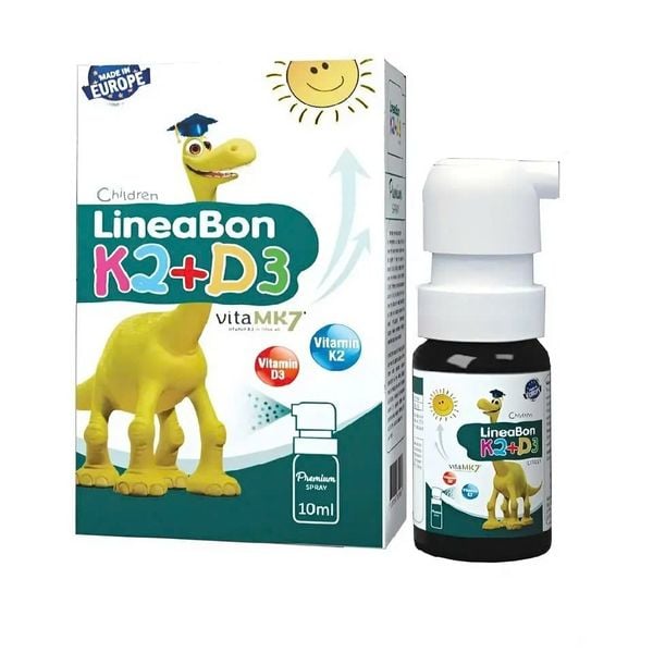  Vitamin D3 K2 MK7 Lineabon dạng xịt cho trẻ sơ sinh 10ml 