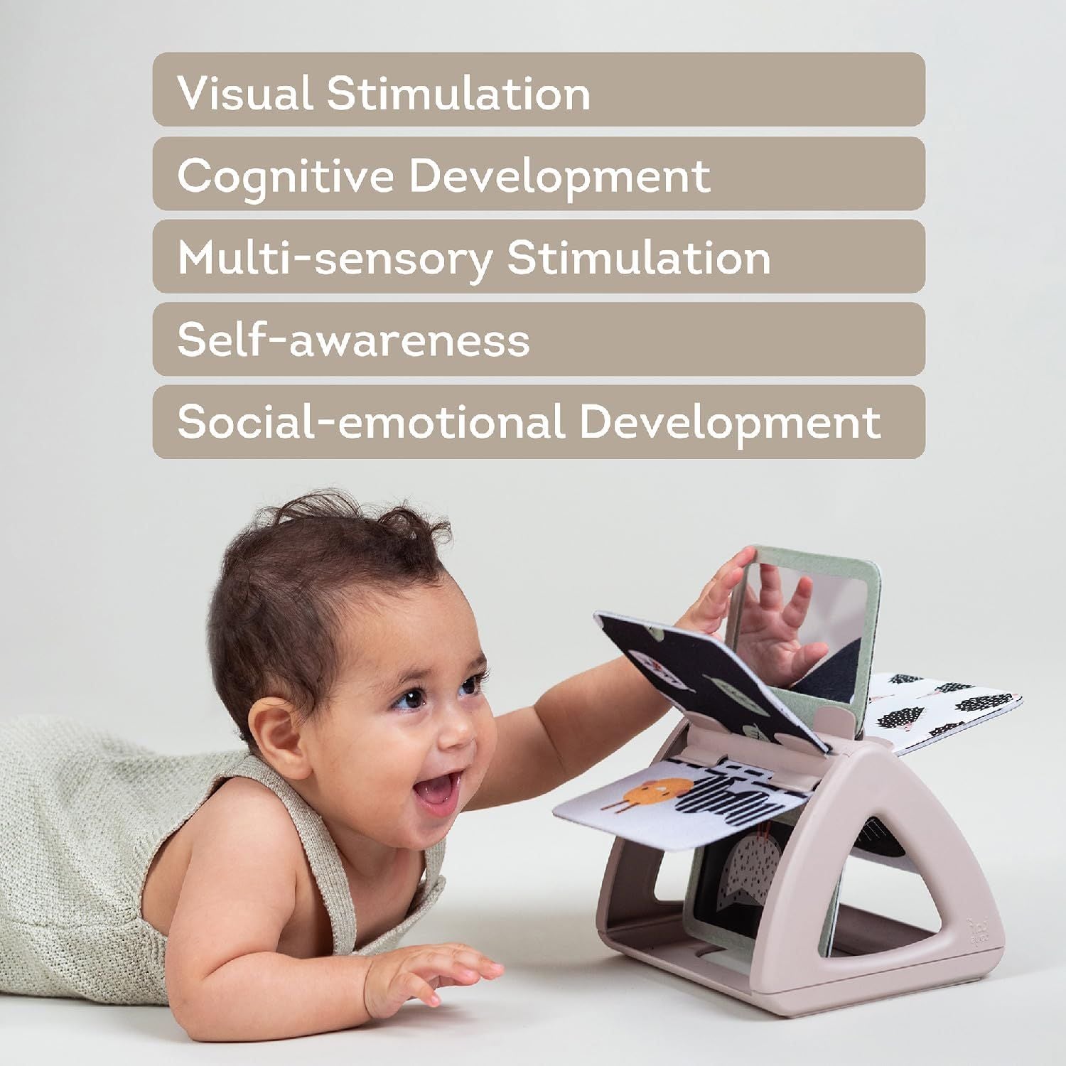  Sách Vải Xoay Hỗ Trợ Tập Lẫy Cho Bé Taf Toys Black & White Spinning Book 