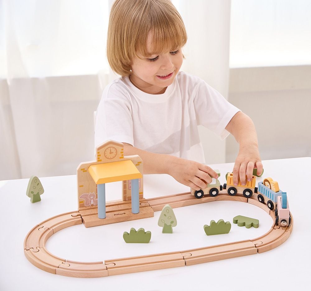  Bộ Đồ Chơi Gỗ Tàu Hỏa Polar B Cho Bé Từ 3Y+ ( 30 pcs ) 