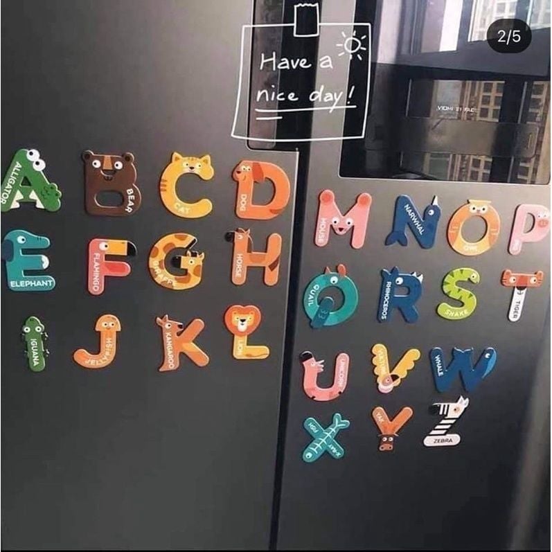  (A) Bảng chữ cái tiếng anh nam châm cho bé Mideer Letter Magnets 