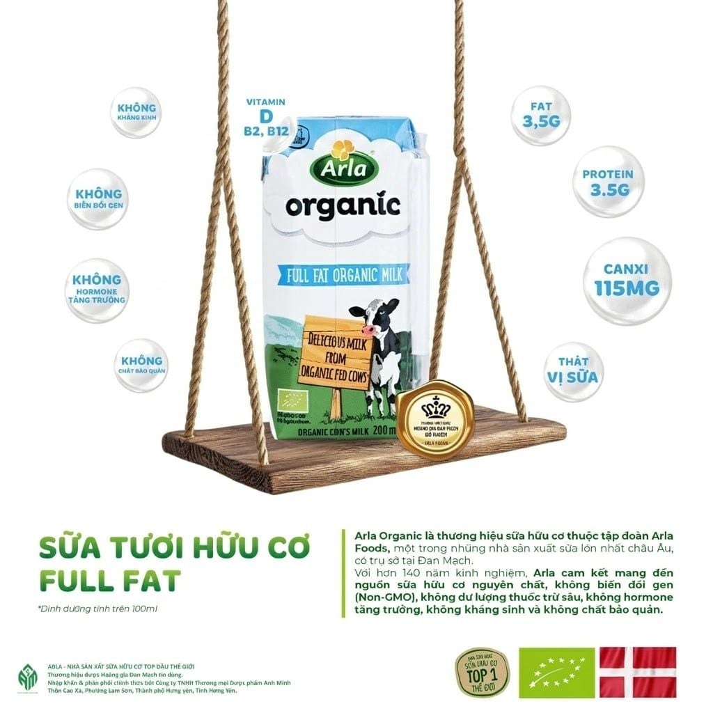  Sữa Tươi Hữu Cơ Arla Full Fat Milk Organic 