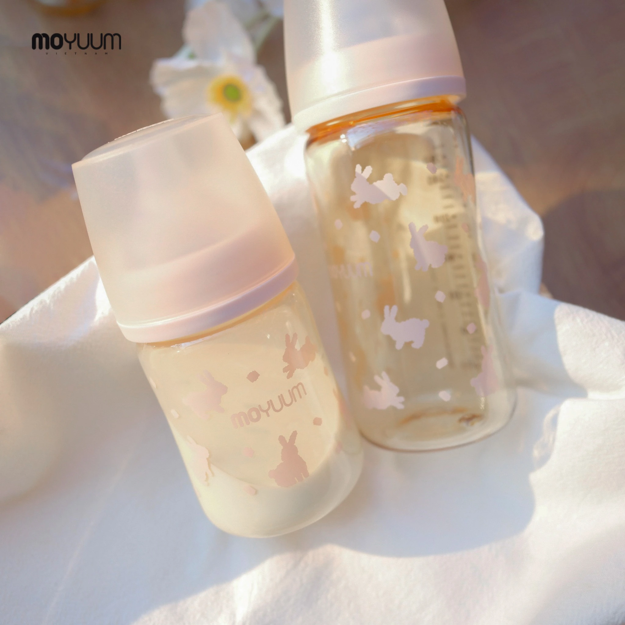  Bình Sữa PPSU Moyuum Thế hệ 3 - Mẫu Thỏ Hồng 