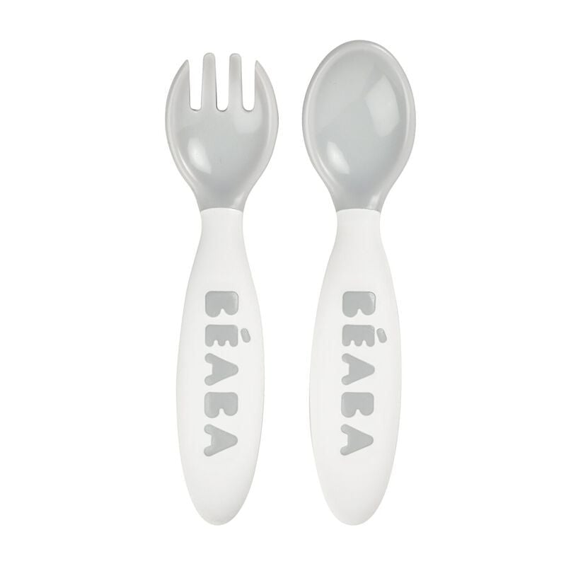  Set Thìa & Nĩa Tập Ăn Công Thái Học Ergonomic Cutlery Béaba Cho Bé Từ 8M+ 