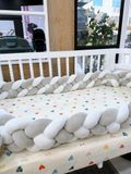  Set 2 Quây Sam Xoắn Nhung Cũi Giường Cho Bé HV Bedding 
