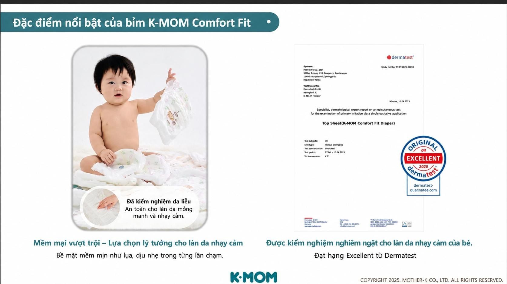  Tã / Bỉm K-MOM Comfort Fit Diapers 