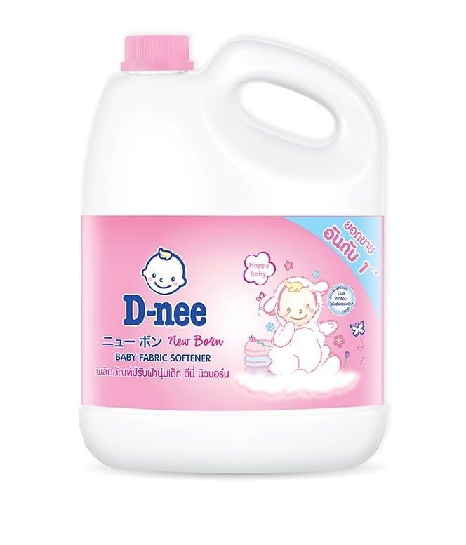  Nước Xả Mềm Quần Áo Em Bé Dnee Hồng - Happy Baby 2.8L 